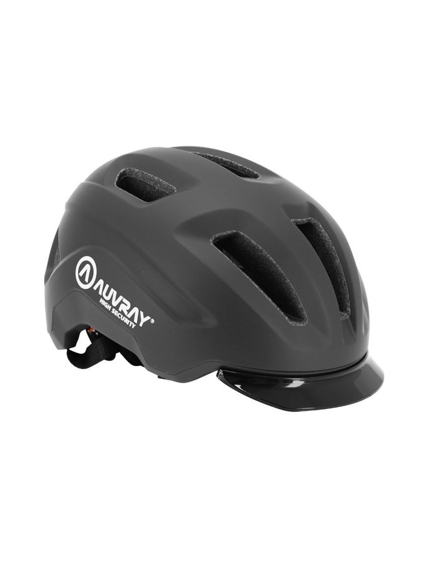 CASQUE VELO ADULTE AUVRAY URBAIN CITY PREMIUM NOIR DOUBLE IN-MOLD AVEC ECLAIRAGE INTEGRE AIMANTE USB TAILLE 59-63 REGLAGE MOLET