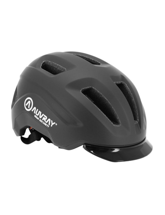 CASQUE VELO ADULTE AUVRAY URBAIN CITY PREMIUM NOIR DOUBLE IN-MOLD AVEC ECLAIRAGE INTEGRE AIMANTE USB TAILLE 59-63 REGLAGE MOLET