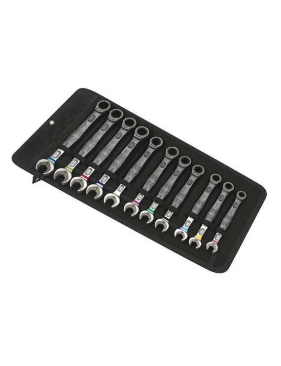 CLE MIXTE A CLIQUET WERA  6000 JOKER DIAM 8 A 19 mm (AVEC FONCTION RETENUE) CHROME MOLY (SET 11 PIECES)  -MARQUE ALLEMANDE POUR