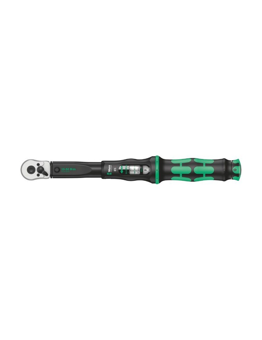 CLE DYNAMOMETRIQUE WERA CLICK TORQUE 1-2 SERRAGE DE 10 A 50 Nm NOIR-VERT (VENDU A L'UNITE)  -MARQUE ALLEMANDE POUR LES ATELIERS