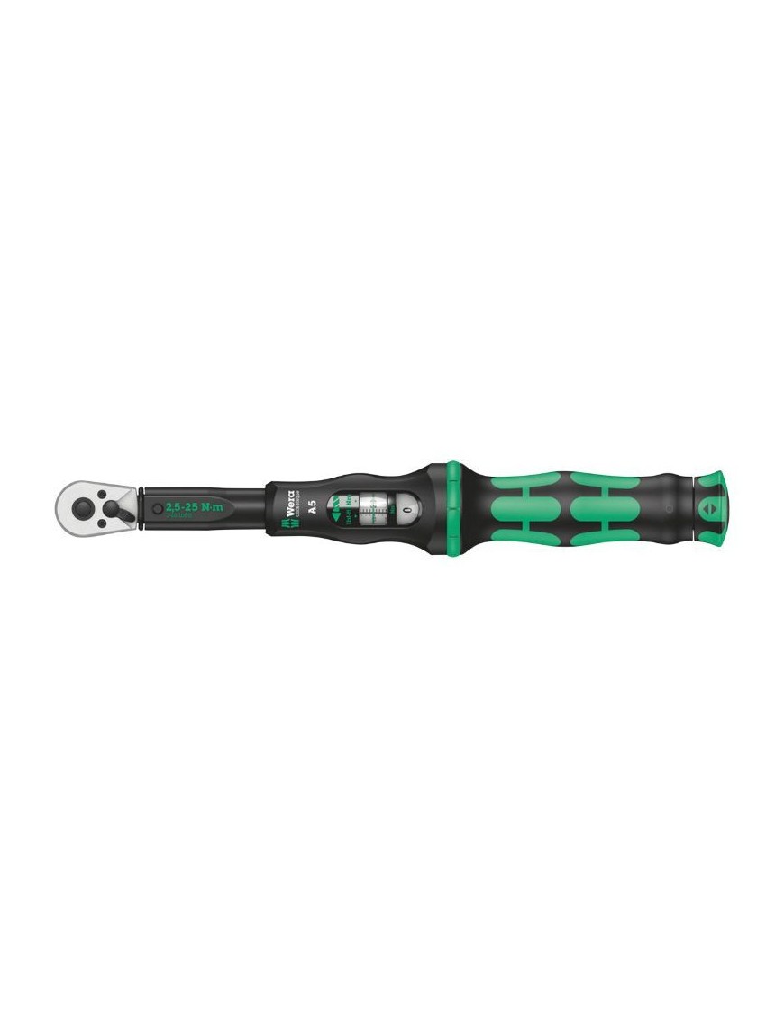 CLE DYNAMOMETRIQUE WERA CLICK TORQUE 1-4 SERRAGE DE 2,5 A 25 Nm NOIR-VERT (VENDU A L'UNITE)  -MARQUE ALLEMANDE POUR LES ATELIER