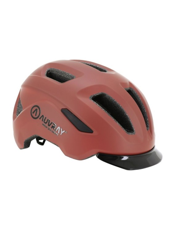 CASQUE VELO ADULTE AUVRAY URBAIN REFLEX BORDEAUX IN-MOLD TAILLE 56-63 REGLAGE MOLETTE