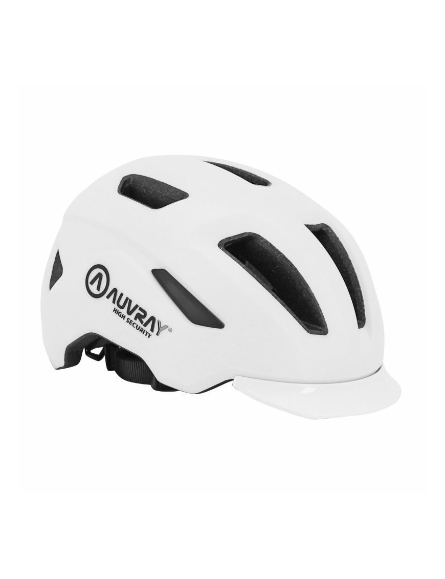 CASQUE VELO ADULTE AUVRAY URBAIN REFLEX BLANC IN-MOLD TAILLE 53-56 REGLAGE MOLETTE