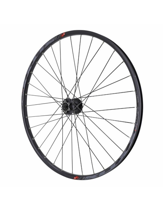 ROUE VTT 27.5" KLIXX DISC TUBELESS READY AVANT NOIR MOYEU SHIMANO M475  6 TROUS BLOCAGE RAYONS RENFORCES EN 2.2mm POUR VAE - JA