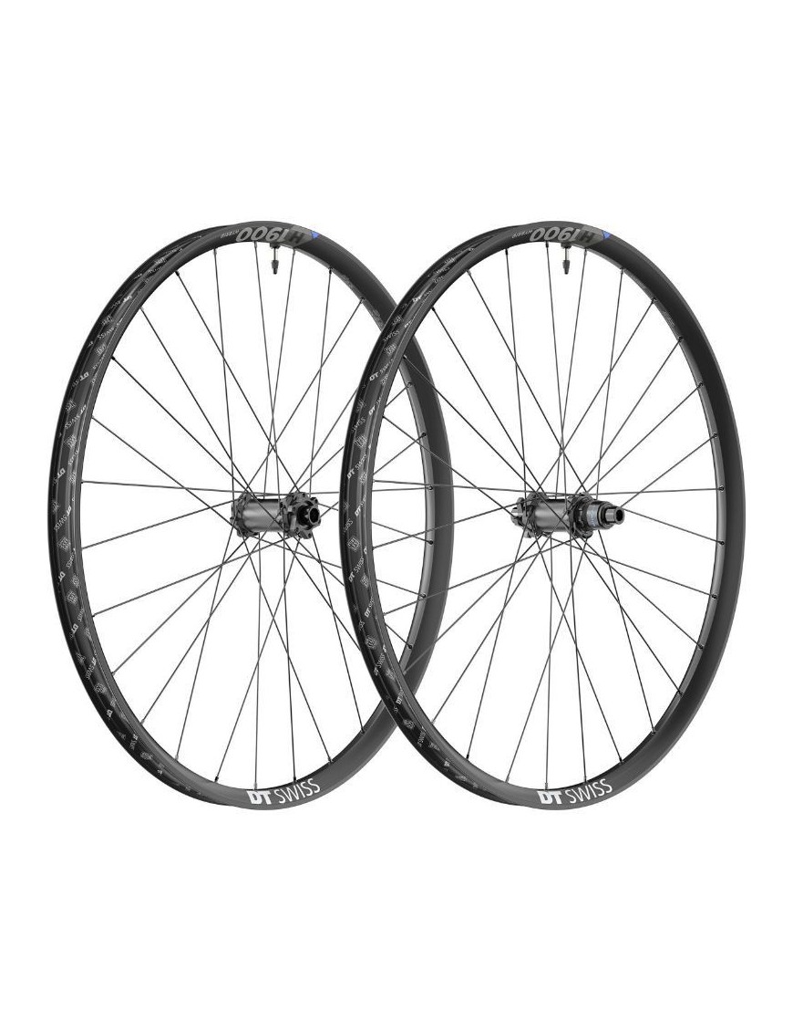 ROUES VTT 29" DT SWISS H1900 BOOST TUBELESS READY DISC 6 TROUS NOIR AXE TRAVERSANT 15-110 ET 12-148 CASSETTE SRAM XD 12V-JANTE 