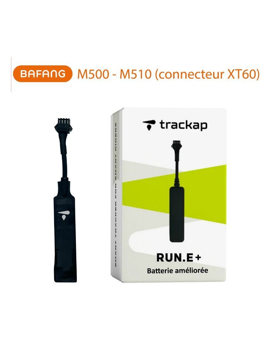 TRACKER - TRACEUR - DISPOSITIF DE SECURITE TRACKAP GPS RUN E+ 2023 COMPATIBLE BAFANG M500-510 CONNECTEUR XT60 avec 1 an abonnem