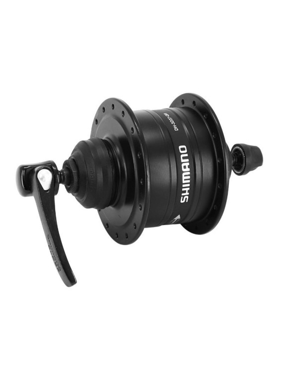 MOYEU CITY SHIMANO DH-3D37 POUR DYNAMO 6V-3W  NOIR 32 TROUS BLOCAGE RAPIDE POUR FREIN DISQUE CENTERLOCK
