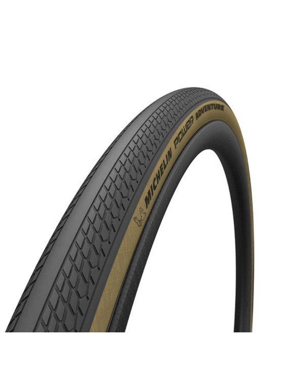 PNEU GRAVEL 700 X 48 MICHELIN POWER ADVENTURE NOIR FLANC BEIGE TUBELESS READY TS (48-622)