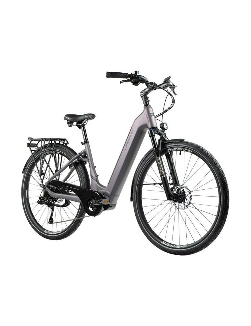 VELO ELECTRIQUE-VAE CITY 28 LEADER FOX VIVALO 2023 MIXTE GRIS 9V MOTEUR CENTRAL BAFANG M420 36V 80Nm BATTERIE 15Ah (16,5'' - H4