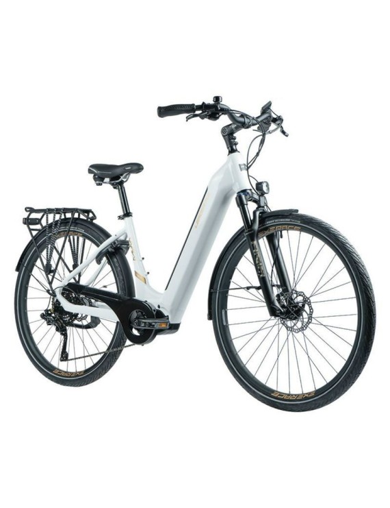 VELO ELECTRIQUE-VAE CITY 28 LEADER FOX VIVALO 2023 MIXTE BLANC 9V MOTEUR CENTRAL BAFANG M420 36V 80Nm BATTERIE 15Ah (18'' - H46