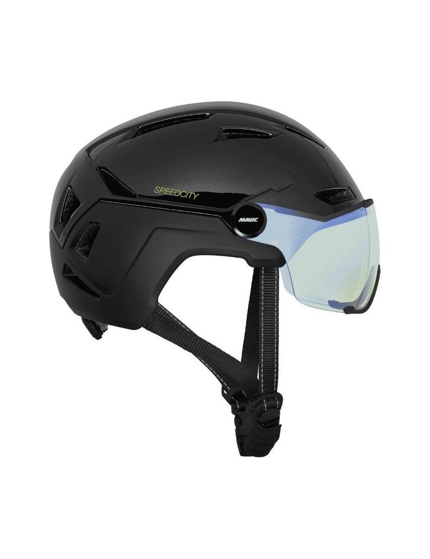 CASQUE VELO ADULTE MAVIC SPEEDCITY NOIR VISIERE INTEGREE TAILLE 54-59 REGLAGE MOLETTE 370GRS - HOMOLOGUE -