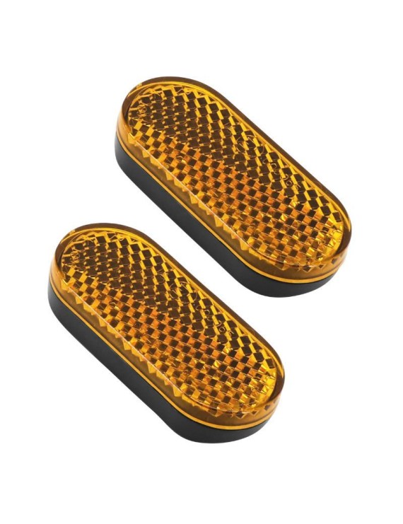 REFLECTEUR - CATADIOPTRE VELO FIXATION LATERALE ORANGE ADHESIF - 50X22 (VENDU A LA PAIRE)