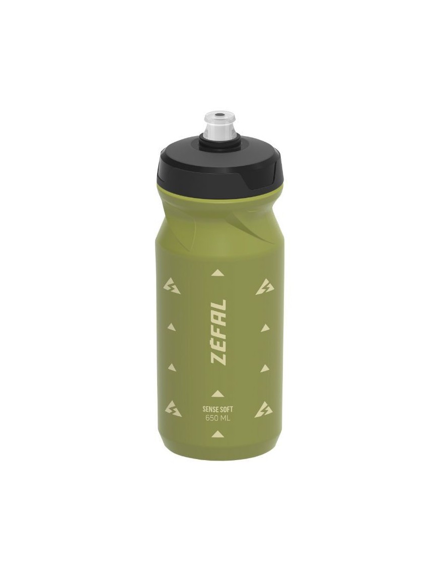 BIDON ZEFAL SENSE SOFT 65 VERT OLIVE 600ml (BOUCHON VISSER ET TETINE ETANCHE)  (HAUTEUR 193mm - POIDS 77g)