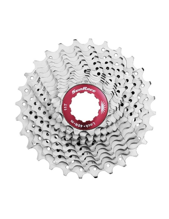 CASSETTE 11V. SUNRACE RX11 11-34 ROUTE POUR SHIMANO (NIVEAU 105) METALLIC ARGENT (LIVRE EN BOITE) (11-13-15-17-19-21-23-25-27-3