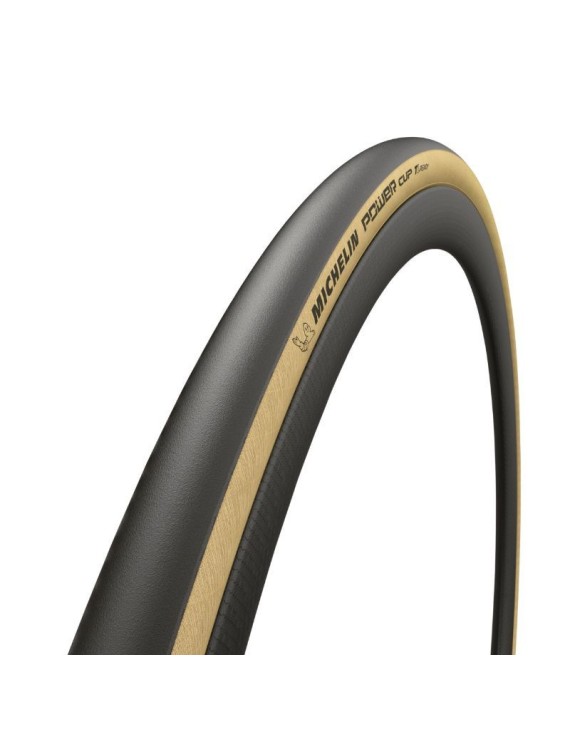 PNEU ROUTE 700 X 25 MICHELIN POWER CUP GUMX CLASSIC NOIR FLANC BEIGE TUBELESS READY TS (25-622)