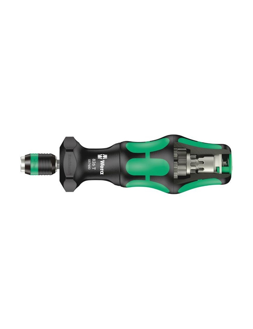 TOURNEVIS PORTE EMBOUT WERA KOMPAKT TURBO 1-4 NOIR-VERT (MANDRIN A SERRAGE RAPIDE) (VENDU A L'UNITE)  -MARQUE ALLEMANDE POUR LE