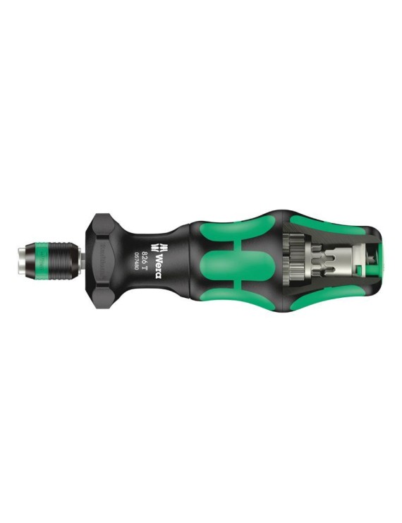 TOURNEVIS PORTE EMBOUT WERA KOMPAKT TURBO 1-4 NOIR-VERT (MANDRIN A SERRAGE RAPIDE) (VENDU A L'UNITE)  -MARQUE ALLEMANDE POUR LE