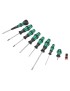 TOURNEVIS WERA 9527 BALL GRIP CRUCIFORME, TORX ET PLAT AVEC AGRIPPE VIS NOIR-VERT (SET 9 PIECES)  -MARQUE ALLEMANDE POUR LES AT