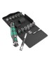 CLIQUET WERA  8009 ZYKLOP POCKET TETE ORIENTABLE COMBINEE DOUILLE 3-8 ET TOURNEVIS 1-4 (AVEC RESERVE D'EMBOUT INTEGREE) NOIR-VE