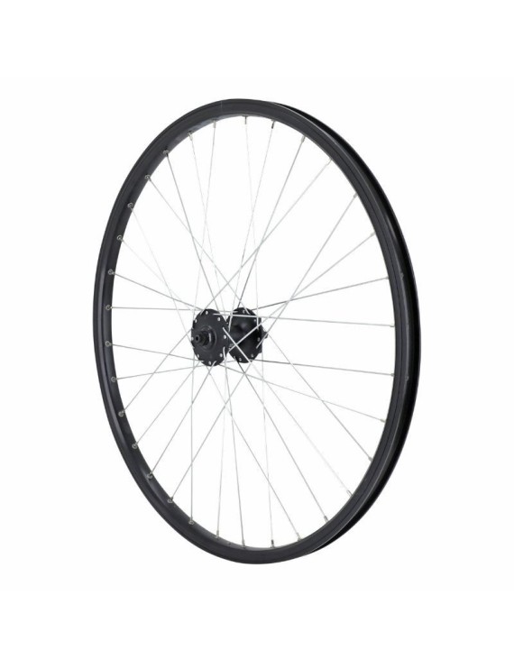 ROUE VTT 26" M260 AVANT NOIR DOUBLE PAROI DISQUE OEILLET MOYEU SHIMANO M475 DISQUE 6 TROUS RAYON ARGENT BLOCAGE