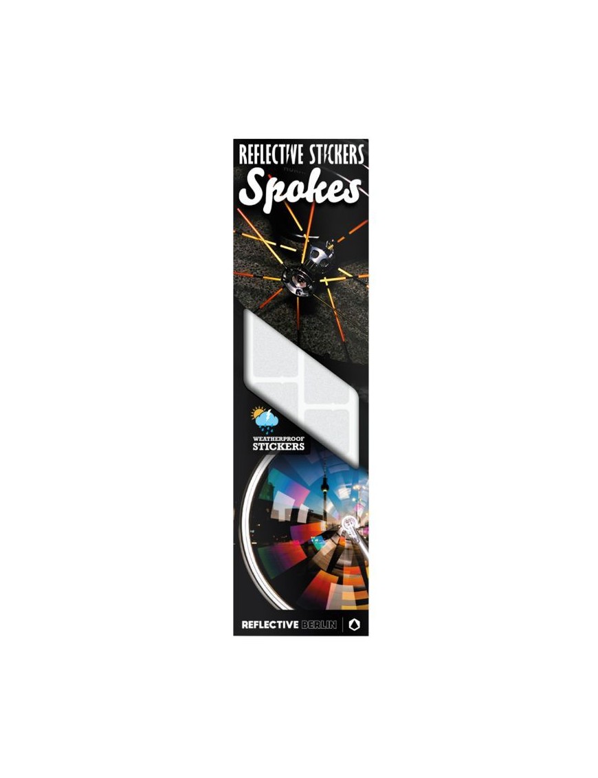 AUTOCOLLANT-STICKER REFLECHISSANT POUR RAYON DE VELO BLANC (SET DE 30)  -REFLECTIVE BERLIN-