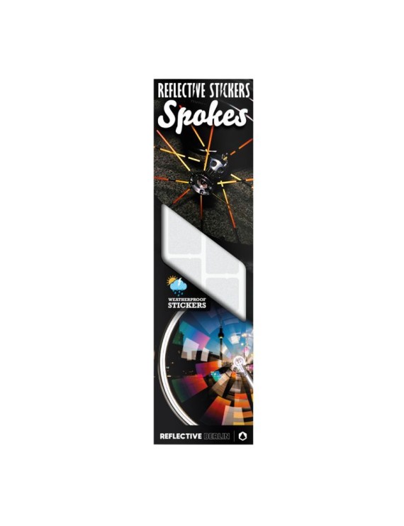AUTOCOLLANT-STICKER REFLECHISSANT POUR RAYON DE VELO BLANC (SET DE 30)  -REFLECTIVE BERLIN-
