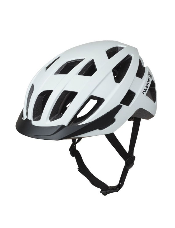 CASQUE VELO CITY ADULTE POLISPORT CITY-MOVE IN-MOLD BLANC MAT AVEC VISIERE NOIR TAILLE 54-58 SYSTEM QUICK LOCK