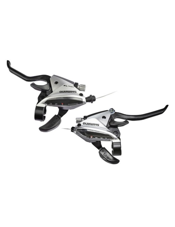 LEVIER-MANETTE VTT PAIRE SHIMANO ALIVIO NOIR-ARGENT 7V POUR FREIN V-BRAKE (OFFRE SPECIALE)