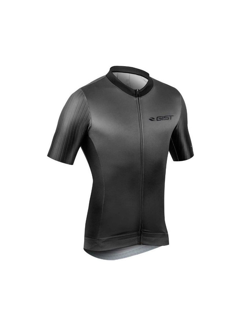 MAILLOT GIST HOMME MANCHES COURTES DIAMOND ZIP TOTAL NOIR-GRIS   M     -5341