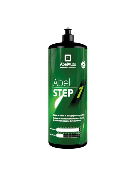 POLISH CARROSSERIE ABEL AUTO STEP 1 1L ABRASIVITE 90, BRILLANCE 30 (MARQUE FRANCAISE)  -GAMME PROFESSIONNELLE-