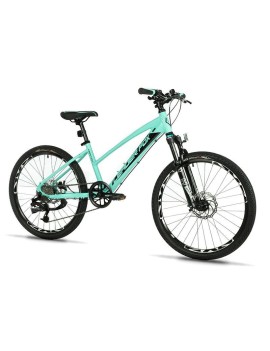 VELO MUSCULAIRE VTT 24 LEADER FOX CAPITAN 2025 FILLE VERT MAT 8V (TAILLE ENFANT 135 à 145 cm)