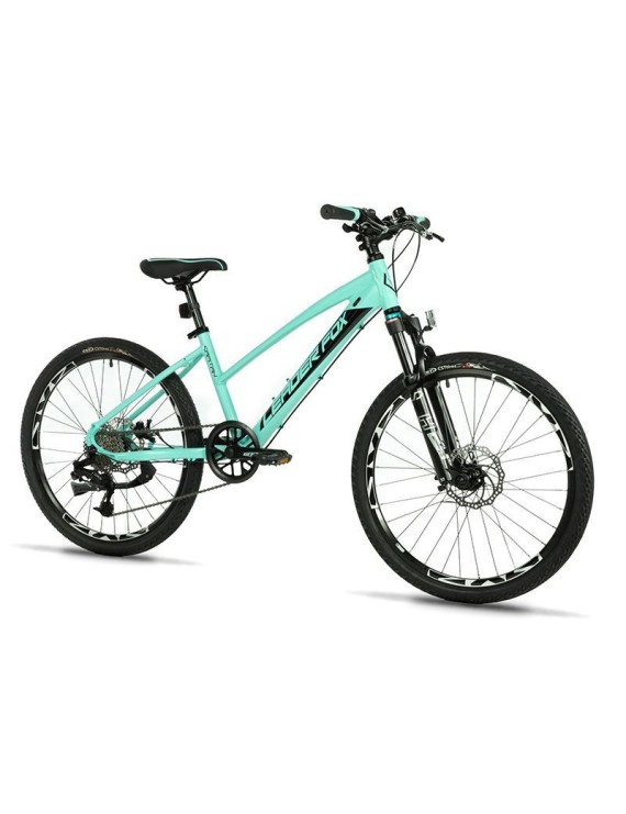 VELO MUSCULAIRE VTT 24 LEADER FOX CAPITAN 2025 FILLE VERT MAT 8V (TAILLE ENFANT 135 à 145 cm)