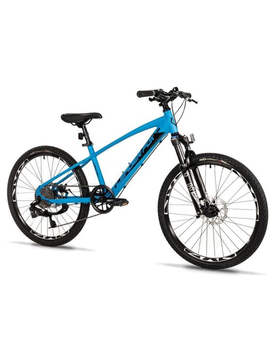 VELO MUSCULAIRE VTT 24 LEADER FOX CAPITAN 2025 GARCON BLEU MAT 8V (TAILLE ENFANT 135 à 145 cm)