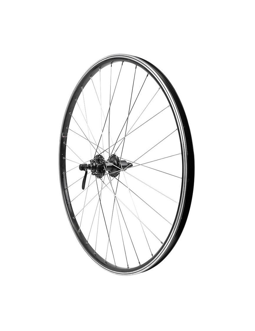 ROUE VTC PATIN BLOCAGE 700 x 35 - 28" M260 ARRIERE NOIR RENFORCE MOYEU SHIMANO DEORE NOIR CASSETTE 9-10-11V (JANTE DOUBLE PAROI