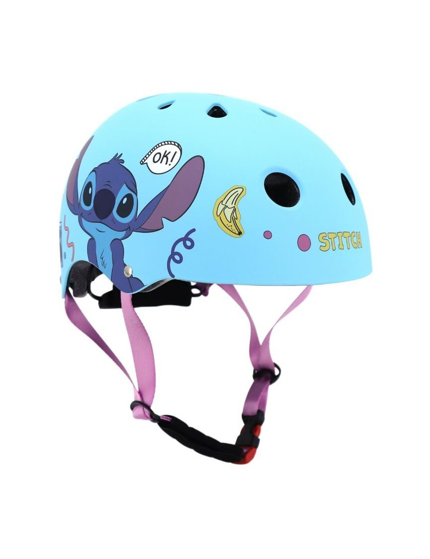 CASQUE VELO ENFANT DISNEY STITCH BLEU AVEC MOLETTE REGLAGE TAILLE 52-56 (VENDU SUR CARTE)