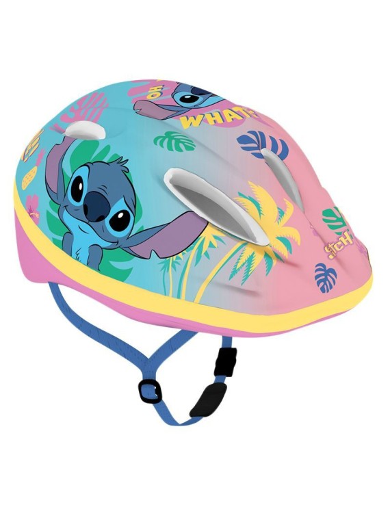 CASQUE VELO ENFANT DISNEY STITCH ROSE AVEC MOLETTE REGLAGE TAILLE 52-56 (VENDU SUR CARTE)