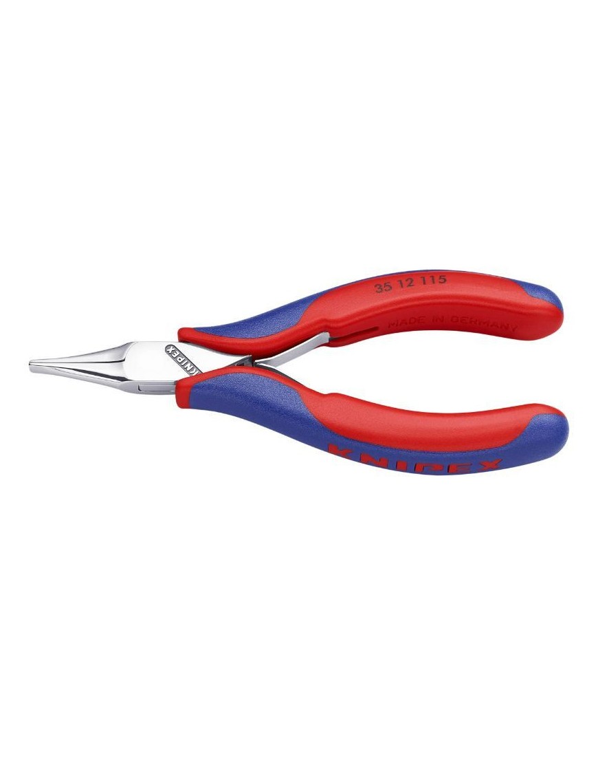 PINCE A BEC PLAT PRO KNIPEX 115mm CHROME AVEC POIGNEE ERGONOMIQUE (IDEAL POUR LES TRAVAUX DE PRECISION) (35 12 115)  -MADE IN G