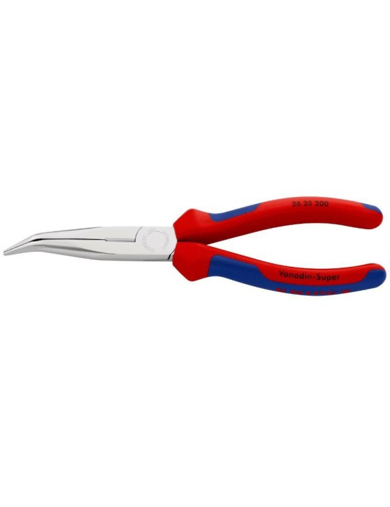PINCE A BEC FIN COUDEE PRO KNIPEX DEMI RONDE 200mm CHROME AVEC POIGNEE ERGONOMIQUE (26 25 200)  -MADE IN GERMANY-
