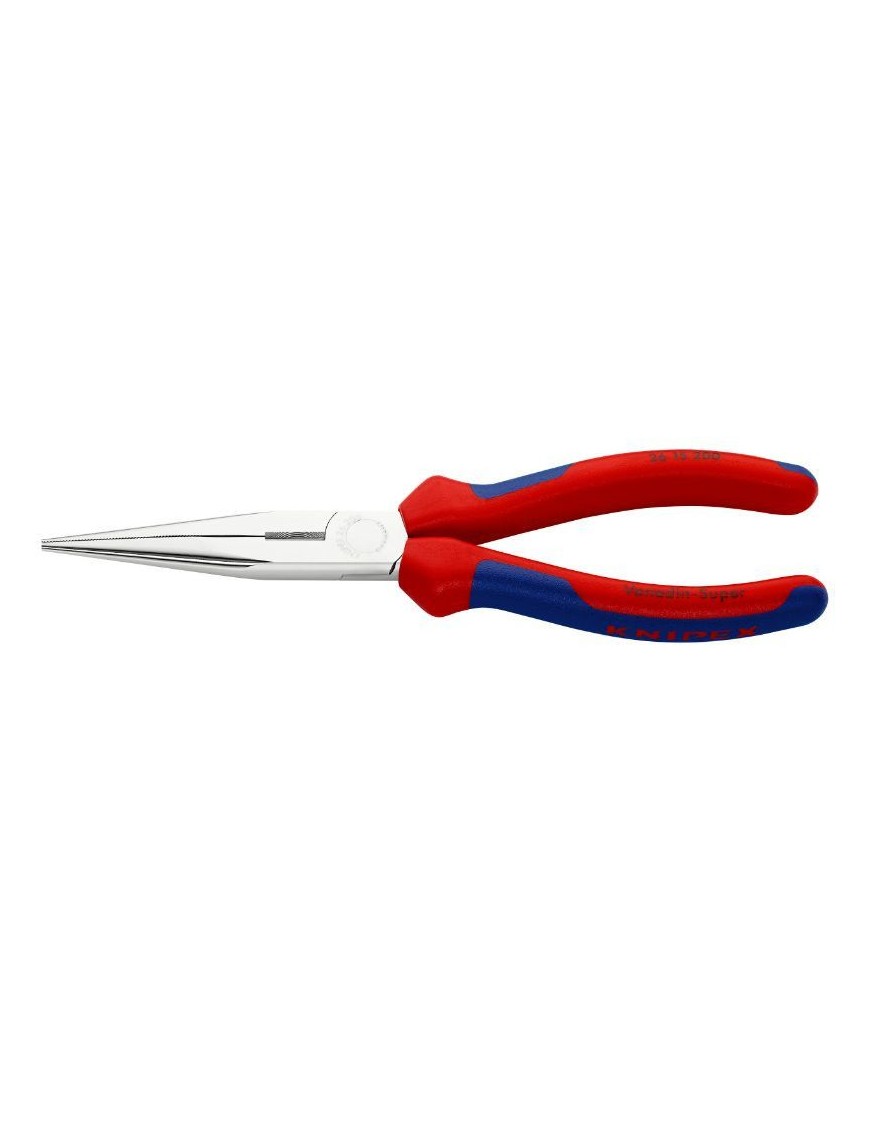 PINCE A BEC FIN DROITE PRO KNIPEX DEMI RONDE 200mm CHROME AVEC POIGNEE ERGONOMIQUE (26 15 200)  -MADE IN GERMANY-