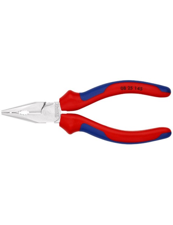 PINCE UNIVERSELLE PRO KNIPEX DEMI RONDE 145mm CHROME AVEC POIGNEE ERGONOMIQUE (08 25 145)  -MADE IN GERMANY-
