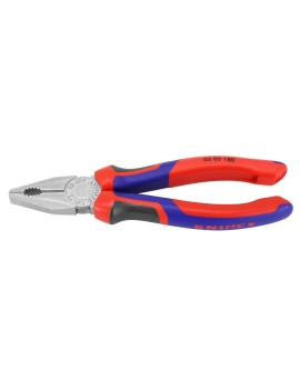 PINCE UNIVERSELLE PRO KNIPEX 180mm CHROME AVEC POIGNEE ERGONOMIQUE (03 05 180)  -MADE IN GERMANY-