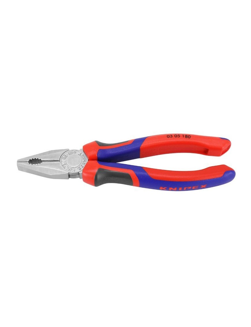 PINCE UNIVERSELLE PRO KNIPEX 180mm CHROME AVEC POIGNEE ERGONOMIQUE (03 05 180)  -MADE IN GERMANY-