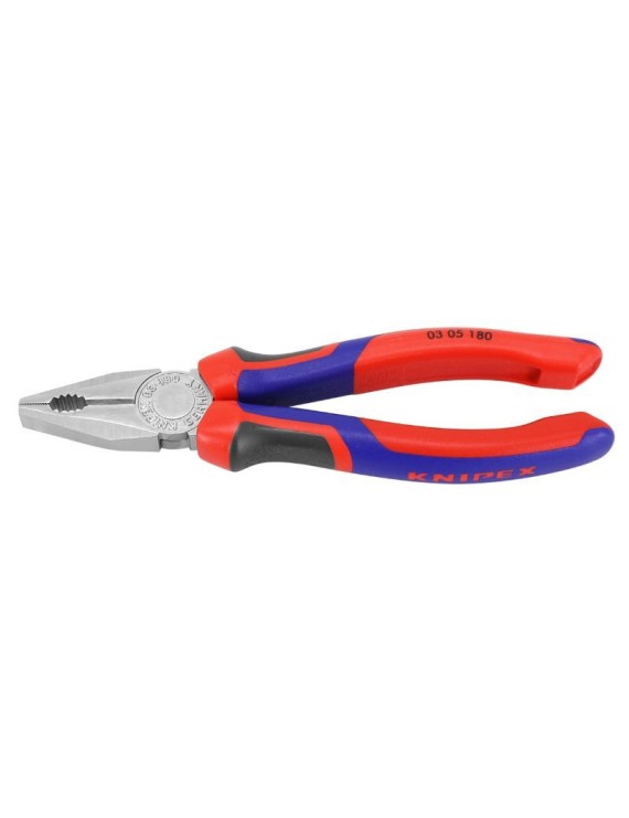 PINCE UNIVERSELLE PRO KNIPEX 180mm CHROME AVEC POIGNEE ERGONOMIQUE (03 05 180)  -MADE IN GERMANY-