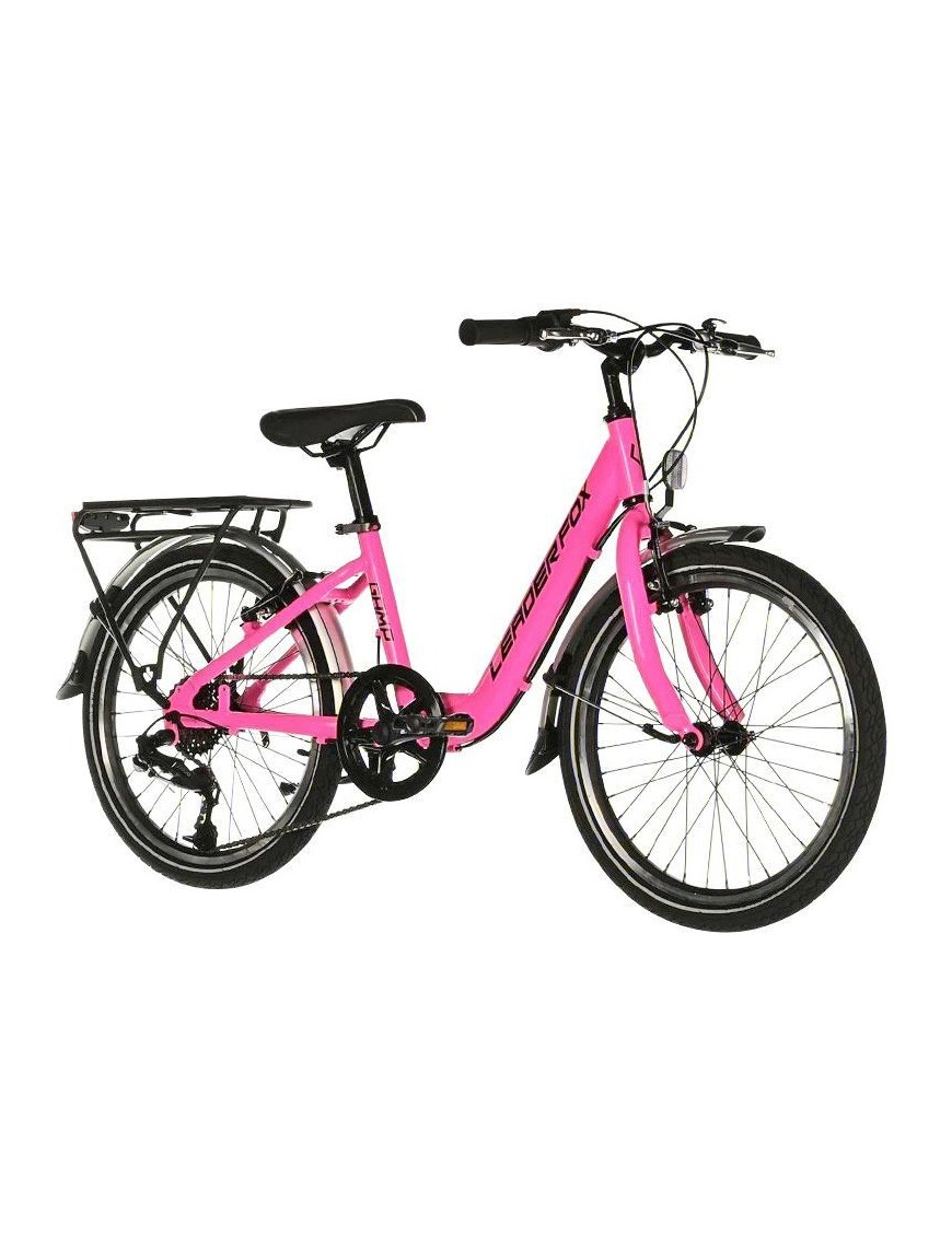 VELO MUSCULAIRE VTT 20 LEADER FOX GAMP 2024 FILLE ROSE BRILLANT 6V (TAILLE ENFANT 120 à 135 cm)