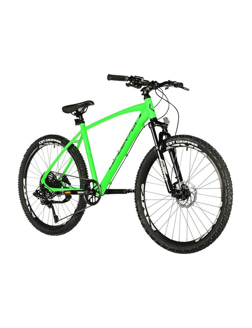 VELO MUSCULAIRE VTT 26 LEADER FOX FACTOR 2025 GARCON VERT FLUO MAT 9V CADRE 16 POUCES (TAILLE ENFANT 148 à 156 cm)