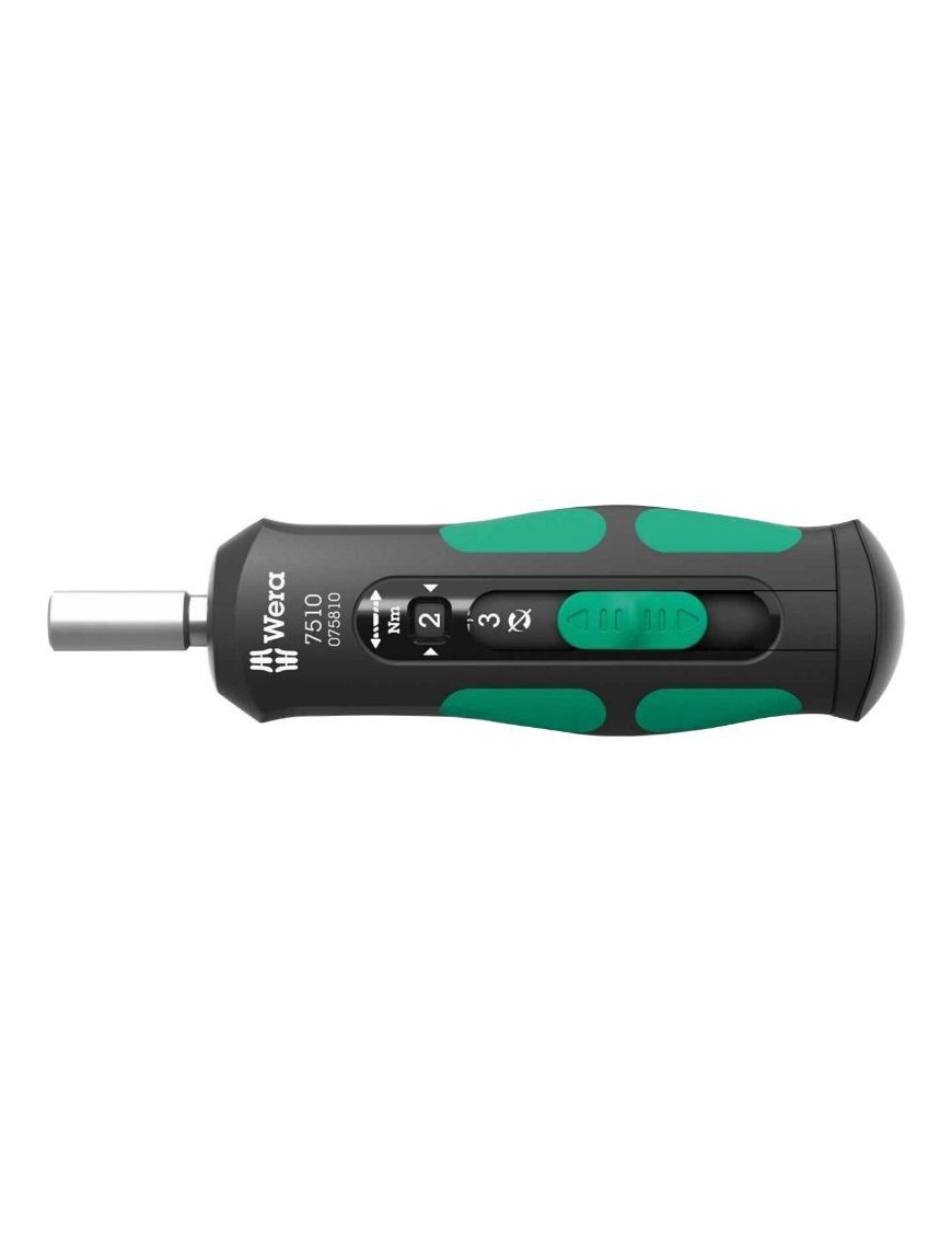 TOURNEVIS DYNAMOMETRIQUE WERA 7515 KRAFTFORM SAFE TORQUE SPEED 1-4 SERRAGE DE 2 A 6 Nm NOIR-VERT (VENDU A L'UNITE)  -MARQUE ALL