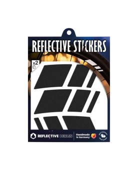 AUTOCOLLANT-STICKER REFLECHISSANT POUR ROUE DE VELO HAUTEUR 40mm MODELE RACER NOIR (PLANCHE)  -REFLECTIVE BERLIN-