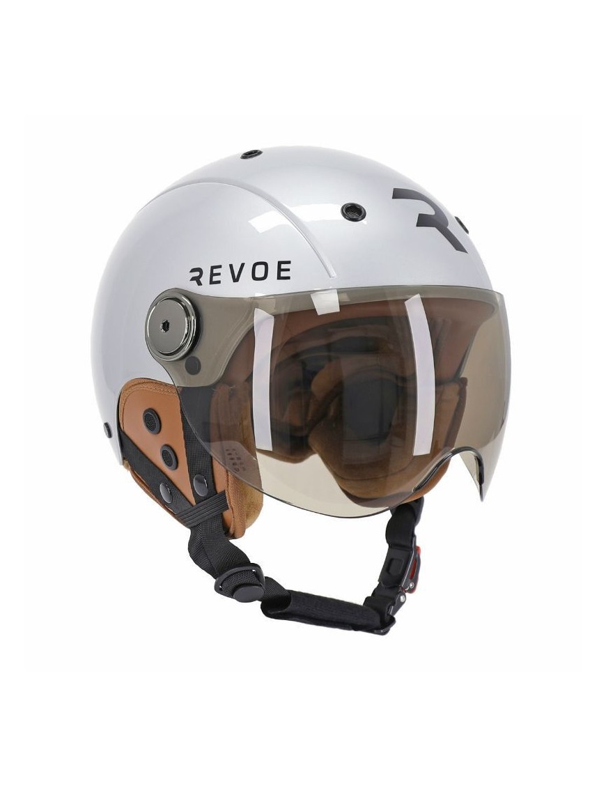 CASQUE VELO ADULTE REVOE PREMIUM URBAIN-CITY GRIS SILVER TAILLE 59-60 VISIERE REGLABLE, PROTECTION OREILLE AMOVIBLE (VENDU EN B