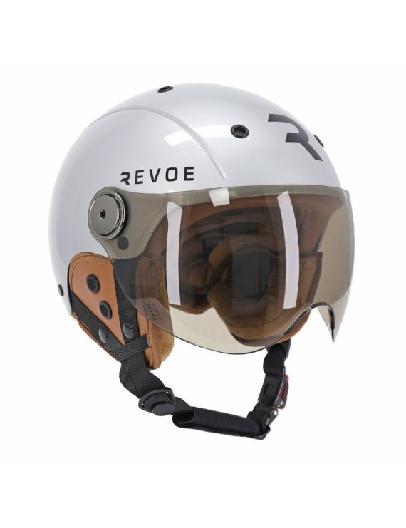 CASQUE VELO ADULTE REVOE PREMIUM URBAIN-CITY GRIS SILVER TAILLE 59-60 VISIERE REGLABLE, PROTECTION OREILLE AMOVIBLE (VENDU EN B