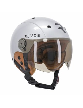 CASQUE VELO ADULTE REVOE PREMIUM URBAIN-CITY GRIS SILVER TAILLE 57-58 VISIERE REGLABLE, PROTECTION OREILLE AMOVIBLE (VENDU EN B